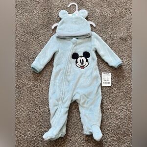 Disney Light Blue Mickey Mouse Baby Footie